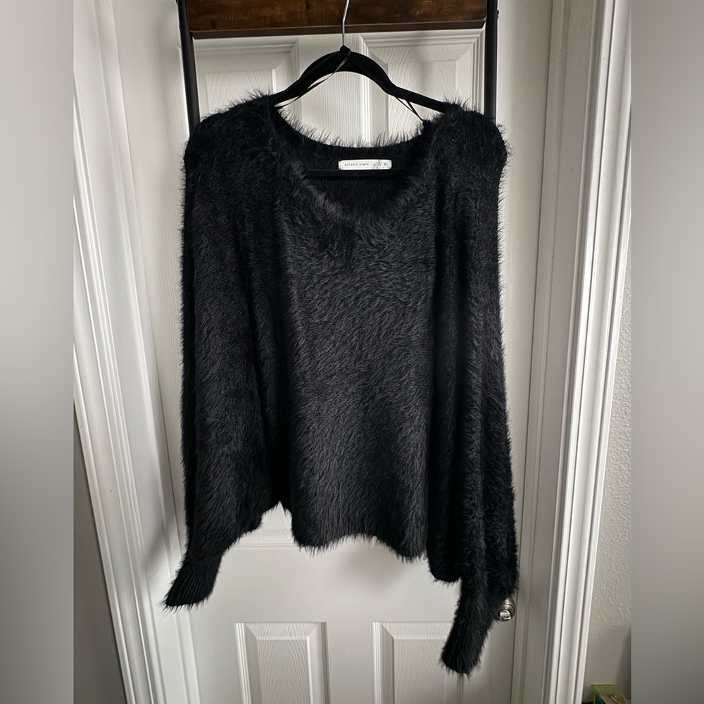 Altar’d State Black Bat Arm Sweater Blouse Size XL